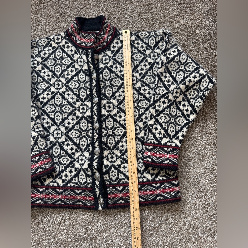 Vintage LL Bean Nordic Fair Isle Wool Cardigan - Picture 6 of 8